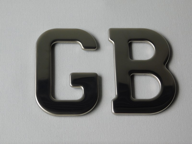 Stainless Steel Stick On GB Badge