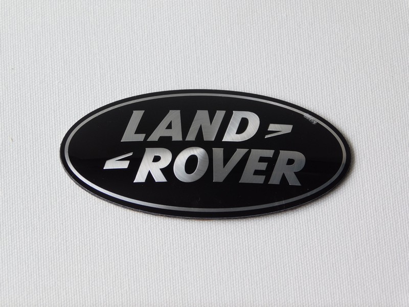 Genuine Alloy on Black Land Rover Badge  (Curved Profile)